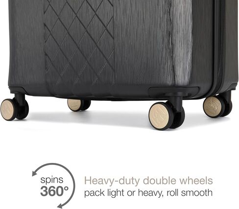 Badgley Mischka Diamond Hard Expandable Spinner Luggage Set (3 Piece) (Black-Black Bars) in Kuwait