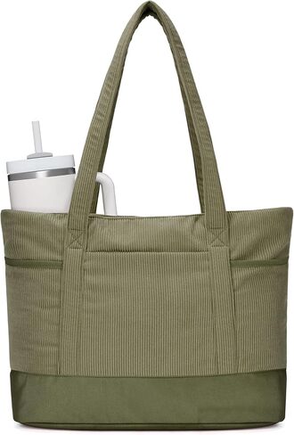 ECOHUB Tote Bag for Women Large Corduroy Tote Bag with Compartments Shoulder Bag Handbag for Travel Work Gym Casual College in Saudi Arabia