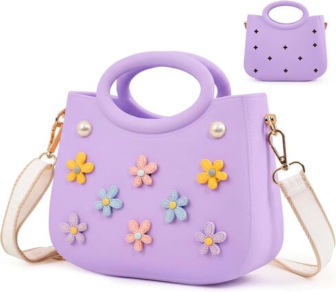Small Rubber Beach Bag with Custom Charms & Strap for Girls & Women Cute Waterproof EVA Tote for Beach, Pool & Travel in Saudi Arabia