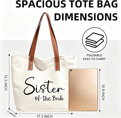 Tote Bag for Sister of the Bride Gifts - Wedding Bridal Shower Gift for Sister, Outdoor Beach Travel Tote in Saudi Arabia