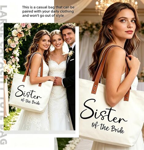 Tote Bag for Sister of the Bride Gifts - Wedding Bridal Shower Gift for Sister, Outdoor Beach Travel Tote in Saudi Arabia