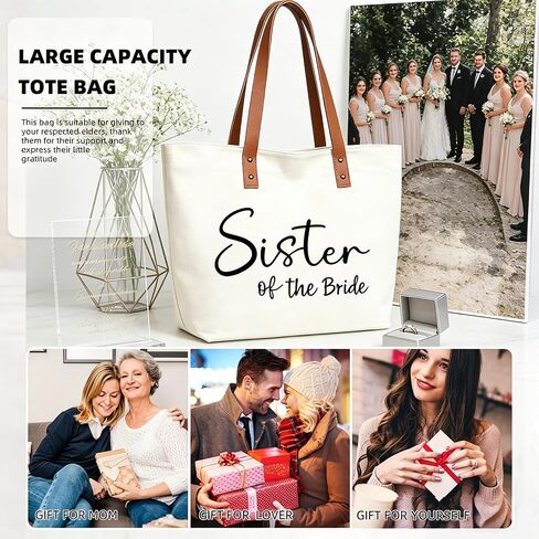Tote Bag for Sister of the Bride Gifts - Wedding Bridal Shower Gift for Sister, Outdoor Beach Travel Tote in Saudi Arabia