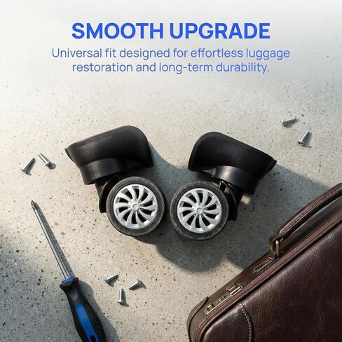 4 Pcs Universal Suitcase Wheels Replacement Kit 4.01X3.58X3.58In Swivel Casters Spare Rollers for Luggage DIY Repair with Quiet 360 Rotation in Kuwait