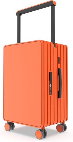 Zipperless Luggage Hard Side Carry On Luggage, Wide Handle Travel Suitcase, Airline Approved Checked Luggage with 360°Silent Spinner Wheels, TSA Lock, USB Charging Ports PC-24 inch Papaya Orange in Saudi Arabia
