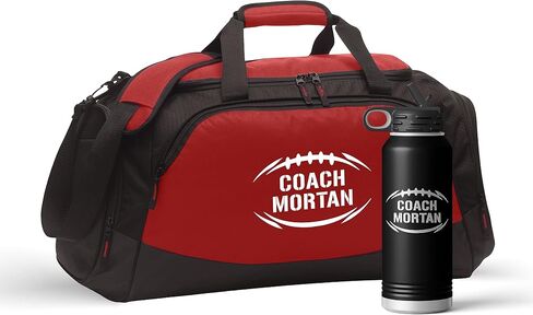 Alterd Industries Personalized Football Coach Bag - Custom Football Duffle Bag with Shoe Compartment for Gear and Equipment for Coaches Men Teens High School Sports (Bag Only, Coach, Black/Black) in Saudi Arabia