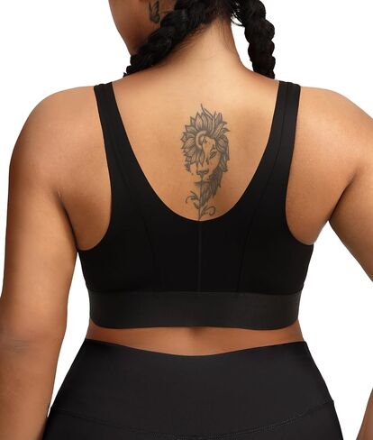 Plus Size Women's Sports Bra, Front Anti-Chafing Zip with U-Back, Breathable Vent Holes & Adjustable Straps in Saudi Arabia