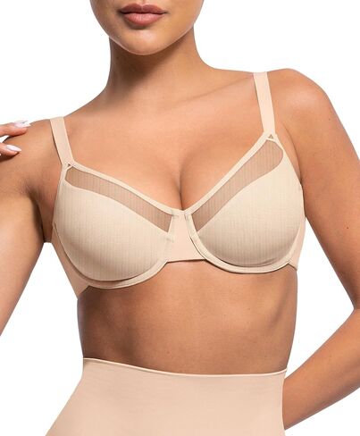 Minimizer Bras for Women Full Coverage Unlined Underwire Bras Plus Size Lifting Bra for Heavy Breast, Wide Strap, Skin 40C in Saudi Arabia