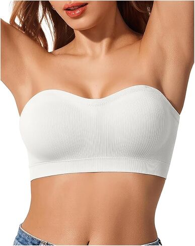 Strapless Bra Push Up Strapless Bras for Women Supportive Bandeau Bra Non Slip No Underwire Padded Tube Tops for Women in Saudi Arabia