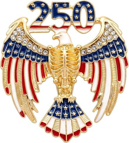 250 Anniversary Merchandise American Flag Lapel Pin, Patriotic USA Red White Blue Enamel Pin for Shirt Hat Dress, 4th of July Outfits Decorations Accessories 250 Years Of Freedom 1776-2026 for Independence Day Jewelry Gifts in Saudi Arabia
