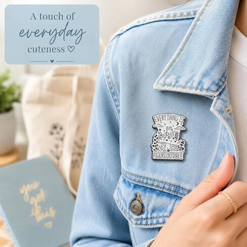 Frog Enamel Pin, Everything Is Figureoutable Mushroom Lapel Brooch | 1 Meta land enamel frog pin with an uplifting quote; a cute accent for jackets, backpacks, hats, totes and frog-lover gifts. in Saudi Arabia