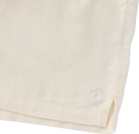 HANG TEN Women's Linen Blend Summer Shorts - Lightweight Casual Elastic Waist Shorts with Pockets - Relaxed Fit (Cream, M) in Saudi Arabia