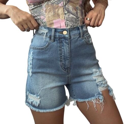 Willow Boutique Breanne Distressed High Rise Shorts in Saudi Arabia