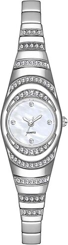 Vintage Women's Round Petite Gold Watch Luxury Waterproof Stainless Steel Watch Band Quartz Watch in Saudi Arabia