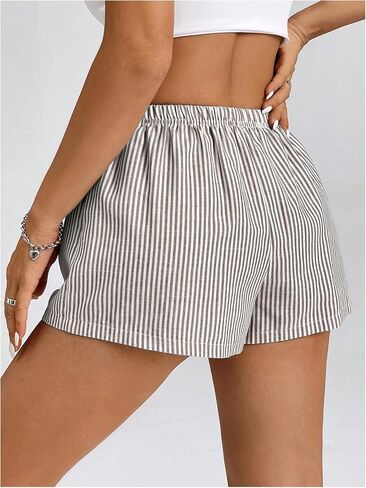 WDIRARA Women's Striped Drawstring Waist Shorts Summer Casual Lounge Shorts in Saudi Arabia