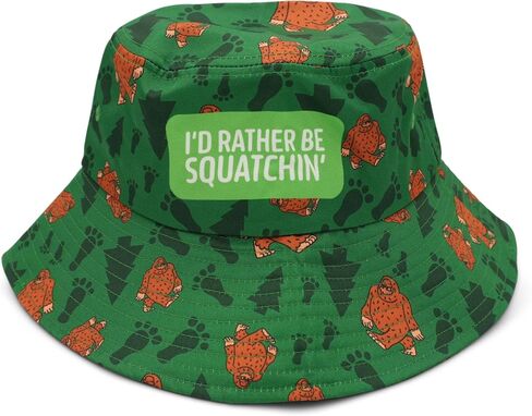 Funny Bigfoot Squatchin' Bucket Hat, Novelty Camping Sun Hat, Summer Beach Cap in Saudi Arabia