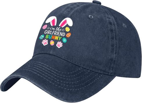 قبعات جولف I'm The Girlfriend Bunnies للاستخدام الخارجي للابن باللون الأزرق الداكن in Kuwait