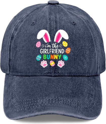 قبعات جولف I'm The Girlfriend Bunnies للاستخدام الخارجي للابن باللون الأزرق الداكن in Kuwait