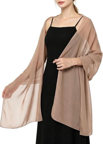 Women's Chiffon Shawls and Wraps for Evening Dresses Wedding Cover Bridal Scarves Formal Dress Wrap Soft Sheer Cape in Saudi Arabia