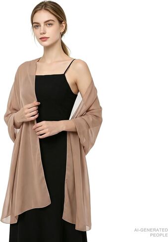Women's Chiffon Shawls and Wraps for Evening Dresses Wedding Cover Bridal Scarves Formal Dress Wrap Soft Sheer Cape in Saudi Arabia