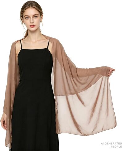 Women's Chiffon Shawls and Wraps for Evening Dresses Wedding Cover Bridal Scarves Formal Dress Wrap Soft Sheer Cape in Saudi Arabia
