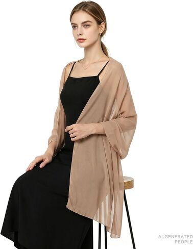 Women's Chiffon Shawls and Wraps for Evening Dresses Wedding Cover Bridal Scarves Formal Dress Wrap Soft Sheer Cape in Saudi Arabia