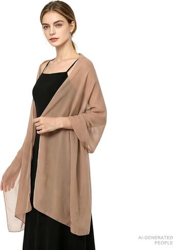 Women's Chiffon Shawls and Wraps for Evening Dresses Wedding Cover Bridal Scarves Formal Dress Wrap Soft Sheer Cape in Saudi Arabia