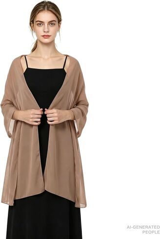 Women's Chiffon Shawls and Wraps for Evening Dresses Wedding Cover Bridal Scarves Formal Dress Wrap Soft Sheer Cape in Saudi Arabia