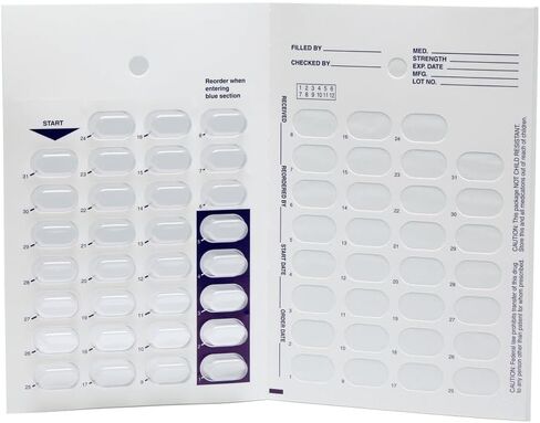 31 Day Cold Seal Pill Blister Cards – Monthly Disposable Medication Organizer for Caregivers, Summer Camps, Pharmacists, and Daily Pill Management (Pack of 5) in Saudi Arabia