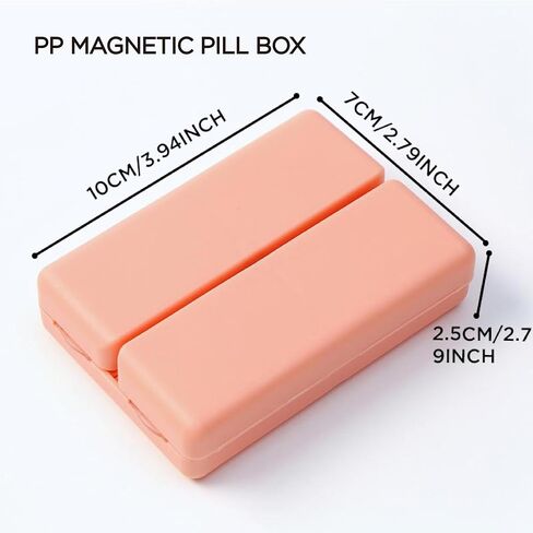 2 Pack Daily Pill Organizer, 7 Compartments Travel Pill Organizer - Folding Pill Case for Purse/Pocket, BPA-Free Pill Organizer Travel to Hold Vitamins, Cod Liver Oil, Supplements & Medication (Pink) in Saudi Arabia