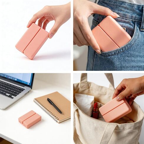 2 Pack Daily Pill Organizer, 7 Compartments Travel Pill Organizer - Folding Pill Case for Purse/Pocket, BPA-Free Pill Organizer Travel to Hold Vitamins, Cod Liver Oil, Supplements & Medication (Pink) in Saudi Arabia