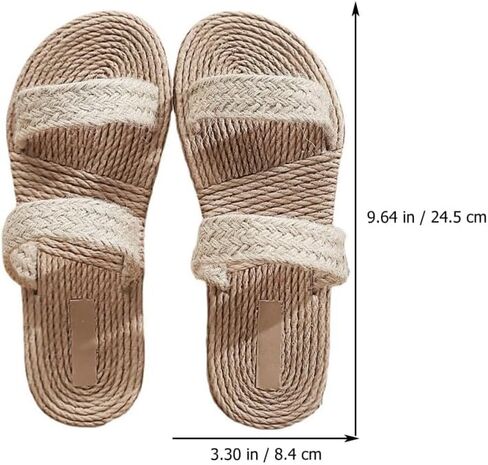 Holibanna Womens Straw Woven Sandals Beach Slippers Lightweight Flat Slide Casual Summer Shoes for Indoor and Outdoor in Saudi Arabia
