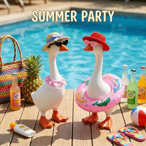 Desk Goose Outfits 7 Inch, 4 Sets Desk Goose Clothes with Cute Felt Hat Necklace Dresses and Sunglasses for Desktop Magnetic Gooses Statue Key Holder Decor Multicolor in Saudi Arabia