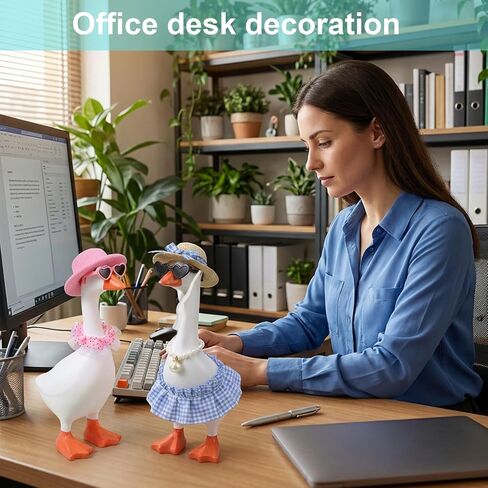 Desk Goose Outfits 7 Inch, 4 Sets Desk Goose Clothes with Cute Felt Hat Necklace Dresses and Sunglasses for Desktop Magnetic Gooses Statue Key Holder Decor Multicolor in Saudi Arabia