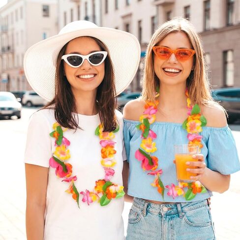 إكسسوارات choyaxo Hawaiian بما في ذلك قلادة Hawaiian Leis وأساور ونظارات لاحتفالات صيف الشاطئ باللون الأحمر in Kuwait