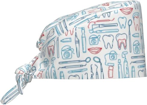 Scrub Cap with Sweatband, Adjustable Tie Back Working Hat, Water Resistant Bouffant Cap for Women Men in Saudi Arabia