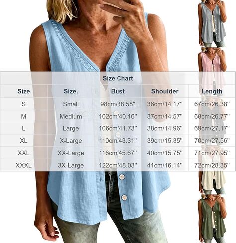hlysgo Womens Sleeveless Tank Tops Cotton Linen Button Down Shirts Elegant Ladies Office Work V Neck Tops Gauze Shirts in Saudi Arabia