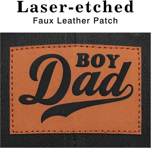 Boy Father Dad Gifts Hat, Dad Hats for Men Fathers Day Birthday Gifts, Adjustable Daddy Leather Patch Baseball Cap in Kuwait