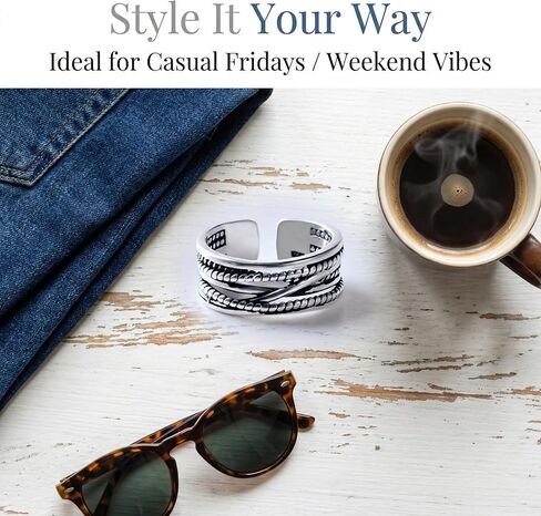 Thumb Ring Adjustable for Women Silver Chunky Twist Ring Cool Womens Vintage Y2K Braided Band Beautiful Statement Jewelry Trendy Chunky Silver Accessory for Women in Saudi Arabia