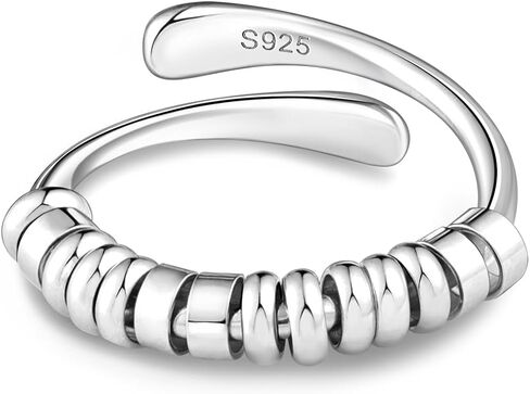 Morse Code Ring Let Them Ring for Women - 925 Sterling Silver Fidget Spinner Ring Faith Hope Adjustable Anxiety Ring Inspirational Jewelry Christian Encouragement Gift Hypoallergenic in Kuwait