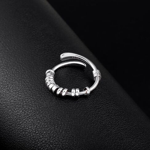 Morse Code Ring Let Them Ring for Women - 925 Sterling Silver Fidget Spinner Ring Faith Hope Adjustable Anxiety Ring Inspirational Jewelry Christian Encouragement Gift Hypoallergenic in Kuwait