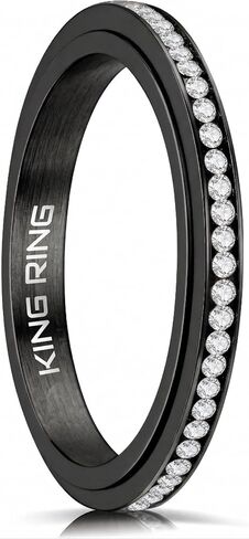 King Ring 3mm Spinner Rings – Premium Stainless Steel Fidget Rings for Women - Designed in USA in Saudi Arabia