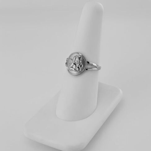 LA BLINGZ Sterling Silver Cherub Angel Round Medallion Signet Ring for Women in Saudi Arabia