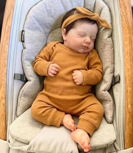 Angelbaby 19 inch Lovely Reborn Baby Sleeping Loulou Dolls Look Real Silicone Full Body Realistic Newborn Boy Doll Washable Detailed Reborn Dolls with Clothes for Child Toys in Kuwait