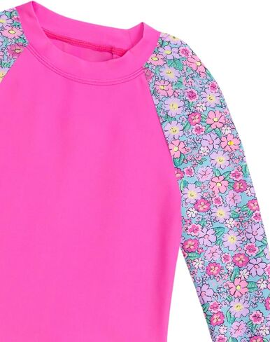Aqua Green Girls' Longsleeve Rashguard Swimsuit and Swim Bottom 2-piece Set in Saudi Arabia