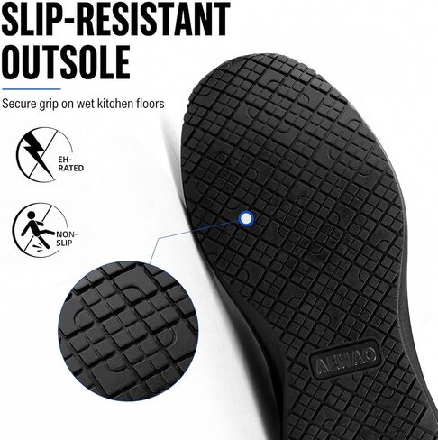 Non Slip Work Shoes for Men - Water Resistant Food Service Shoes for Restaurant, Kitchen & Hospital, Breathable Lightweight Cushioned Comfort, Easy Clean for Waiters, Chefs & Cooks Standing All Day in Saudi Arabia