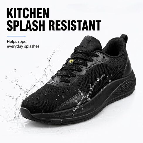 Non Slip Work Shoes for Men - Water Resistant Food Service Shoes for Restaurant, Kitchen & Hospital, Breathable Lightweight Cushioned Comfort, Easy Clean for Waiters, Chefs & Cooks Standing All Day in Saudi Arabia