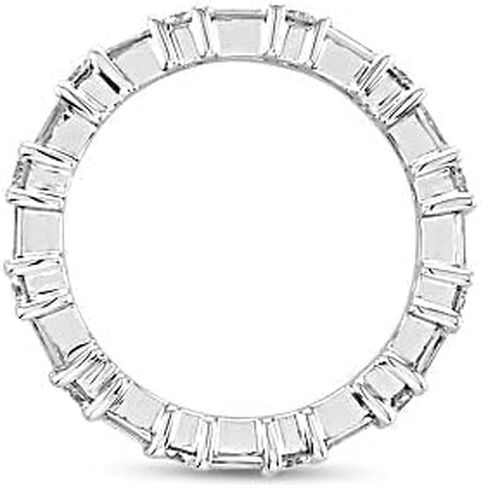 JITENDRA STORE ! 2.10 Ct Lab Created Diamond, Baguette & Round Cut Full Eternity Band Ring, Sterling Silver 925, 14K White Gold Plated, Wedding Anniversary & Birthday Ring, in Kuwait