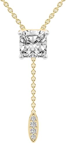 FRIENDLY DIAMONDS Lab Grown Diamond Lariat Pendant Necklace For Women | 0.75-6 Carat IGI Certified FG-VS With Gold Chain | Vanna Lariat Pendant Necklace in Saudi Arabia