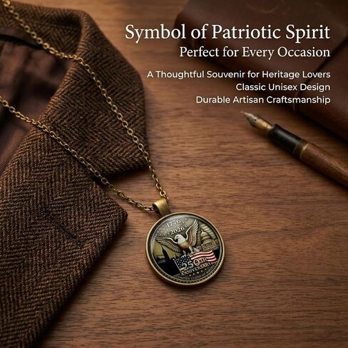 250 Anniversary USA Merchandise ,America 250th Anniversary Necklace,1776-2026 Patriotic Keepsake Necklace - Bald Eagle American Flag Pendant Vintage Bronze Chain - Independence Day 4th of July Memorial Day Veterans Day Gift for Women Men in Saudi Arabia