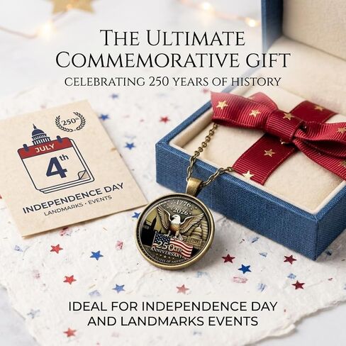 250 Anniversary USA Merchandise ,America 250th Anniversary Necklace,1776-2026 Patriotic Keepsake Necklace - Bald Eagle American Flag Pendant Vintage Bronze Chain - Independence Day 4th of July Memorial Day Veterans Day Gift for Women Men in Saudi Arabia